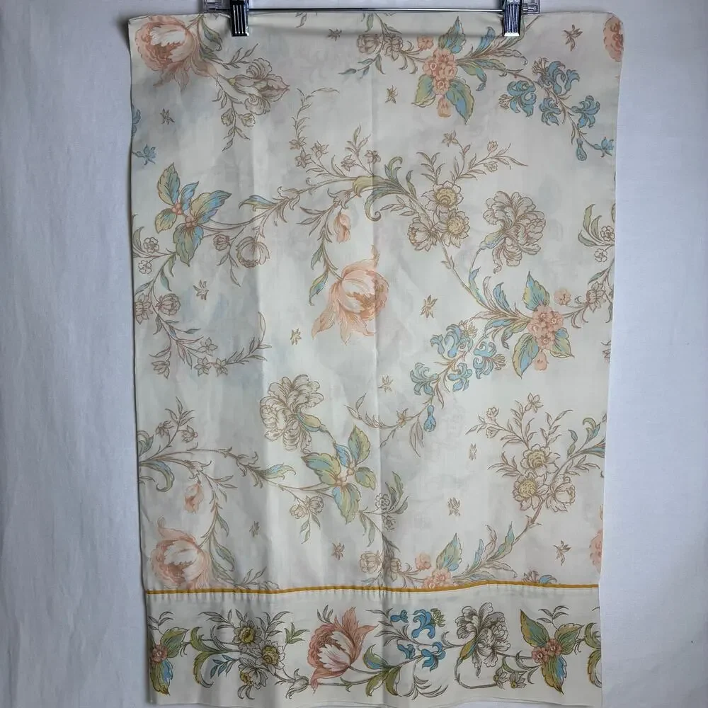 Vintage Floral Pillowcases Pair Standard Set Pastel Chintz Cottagecore Bedding